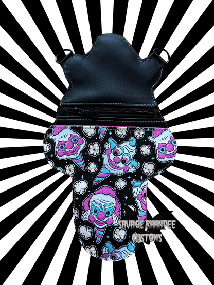 Spooky Cotton Candy Clown Pouch Bag